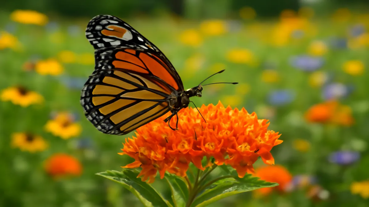 Pollinator garden in bloom detail