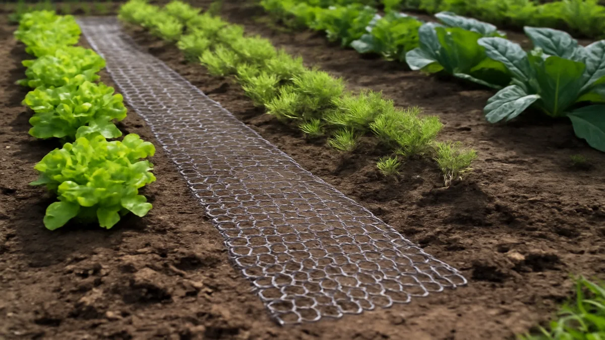 Cat deterrent in garden detail