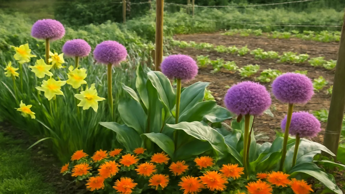 Squirrel-proof garden setup additional view