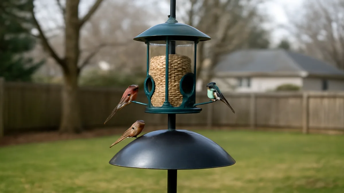Squirrel-proof garden setup detail