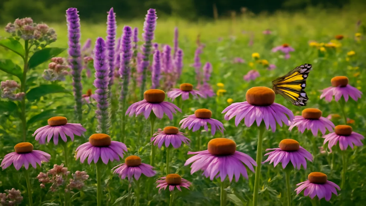 Native wildflower meadow detail