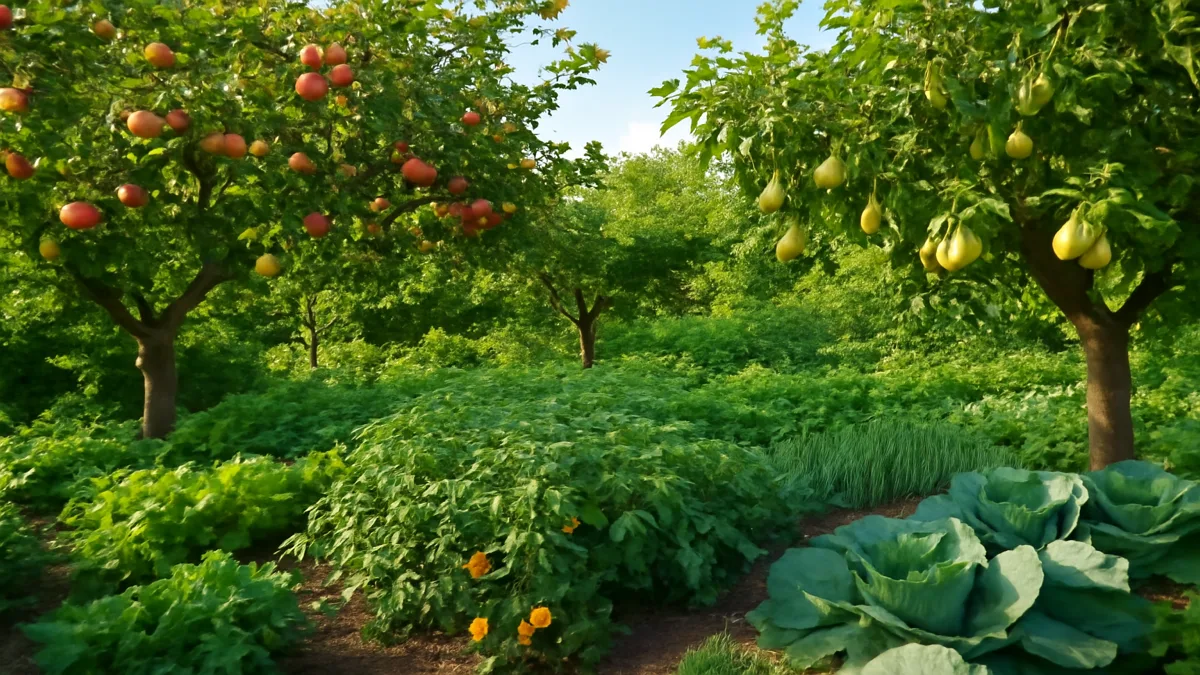 Birds in garden detail