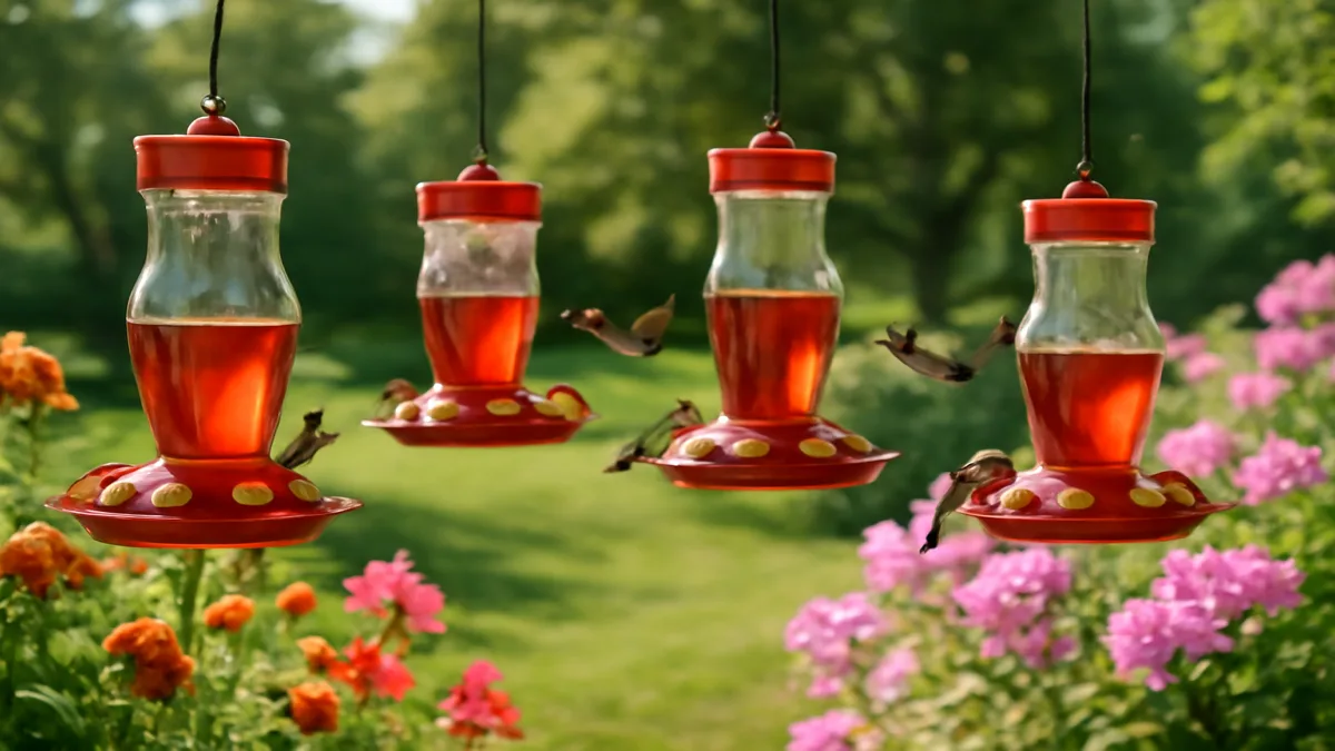 Hummingbird feeder detail