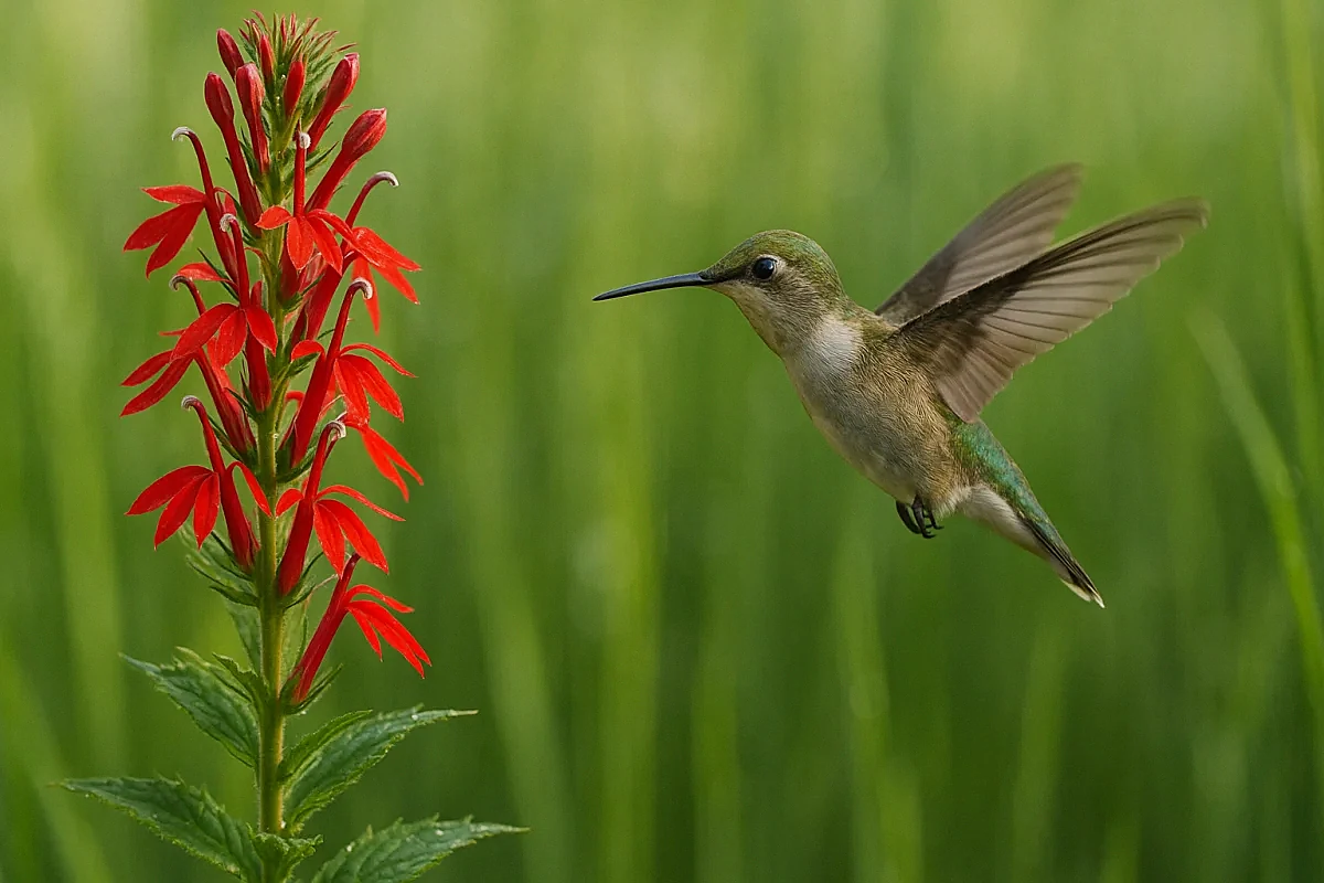 Cardinal flower explodes with color in July in the zone 1–2 transition and draws ruby-throated hummingbirds from a half-mile away.